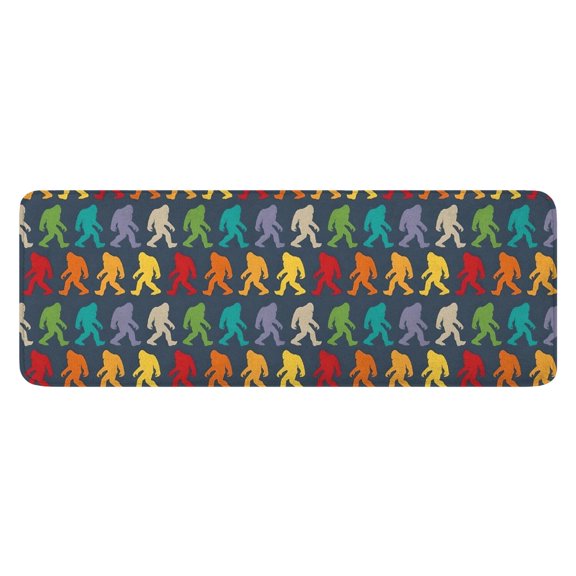 Red Bigfoot Pattern Kitchen Rug Mat,Kitchen Runner Rugs Non Skid Washable,Decorative Kitchen Floor Mats for Kitchen,Sink,Laundry,17"x47.2"