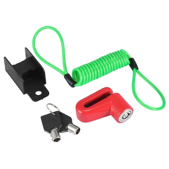 Red Bike Disc Brake Lock Bicycle Brake Wheel Lock with Green Rope Set