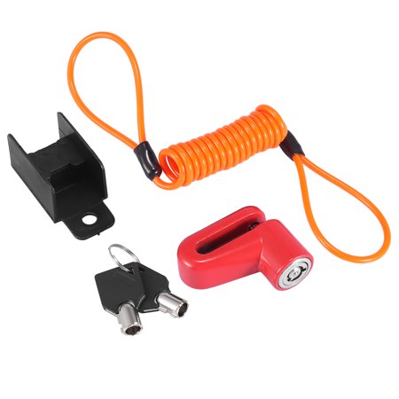 Red Bike Disc Brake Lock Bicycle Brake Wheel Lock with Orange Rope Set