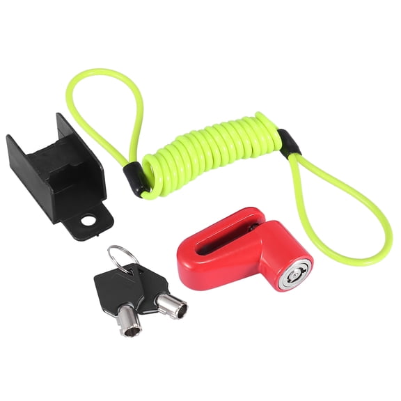 Red Bike Disc Brake Lock Bicycle Brake Wheel Lock with Yellow Rope Set