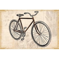 "Red Bike" Painting Print on Canvas