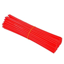 Red Bike Spoke Decoration Set, 72pcs Wheel Spoke Covers for Bicycle and Motorcycle, Tool-Free Slit Installation, Durable UV-Resistant Plastic