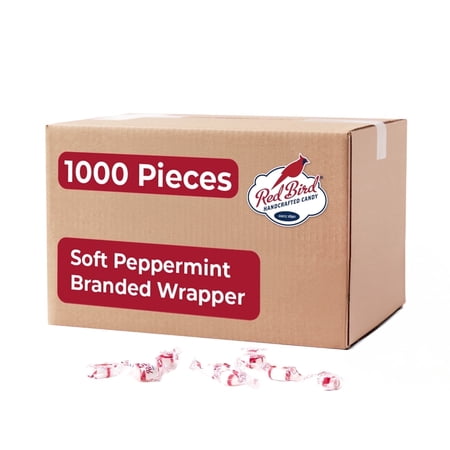 Red Bird Soft Peppermint Candy, Kosher Gluten-Free Mints Bulk, Wrapped With Red Bird Logo, 1000 Count Box