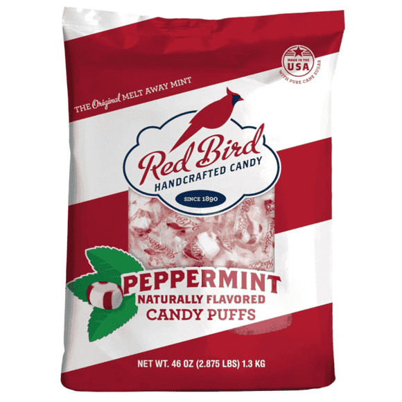 Red Bird Non-GMO Verified, Kosher Soft Peppermint Puffs, Individually Wrapped,  46 oz Bag