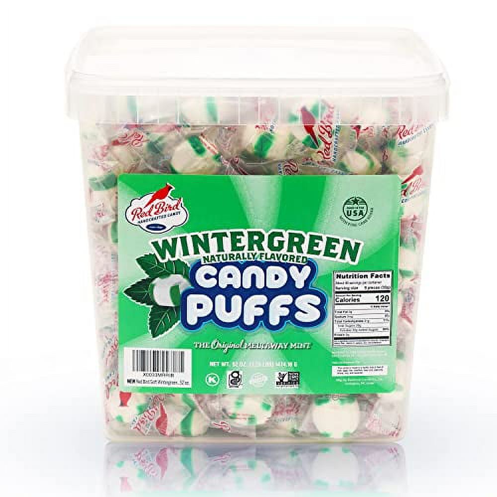 Red Bird Soft Wintergreen Mint Puffs, Individually Wrapped, Gluten Free