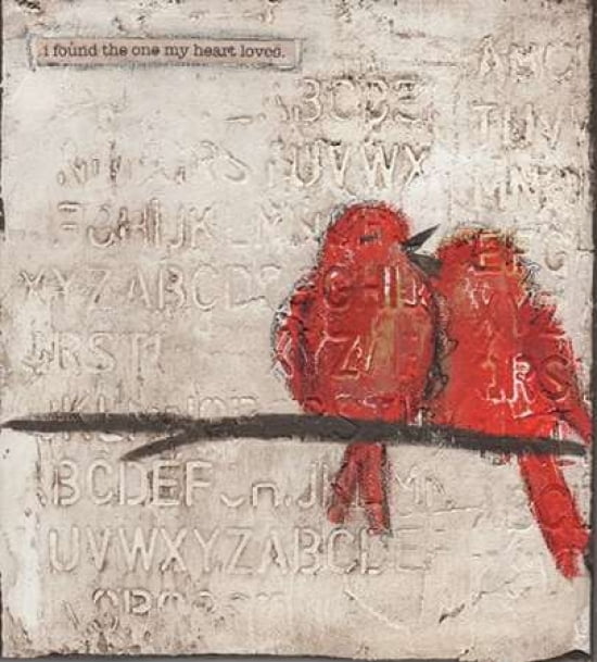 Red Birds Canvas Art - Cassandra Cushman (24 x 24)