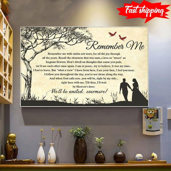 Red Birds & Happy Couple Remember Me Remember Me With Smiles Not Tears For All The Joy Through All The Years 11 x 17 Inch Poster