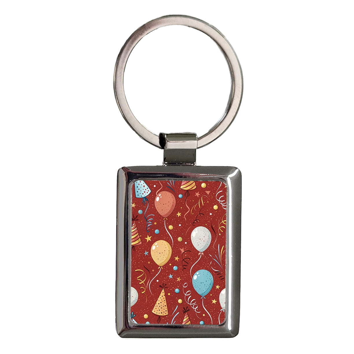 Red Birthday Background Metal Rectangle Keychain - Walmart.com