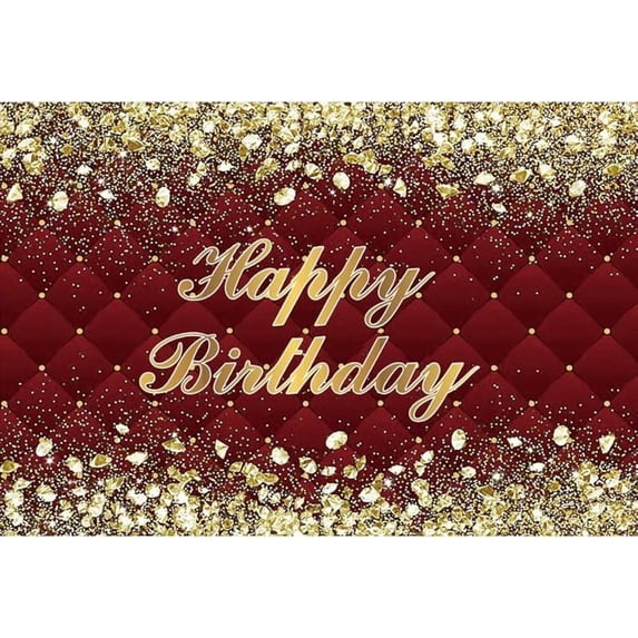 Red Birthday Groovy Backdrop Banner for Photo Shoot Portrait Gold Diamonds Green Photography Background for Men Women Birthday Party Decor Glitter Photo Booth Prop