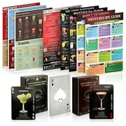 Red & Black 7 Item Bundle, Drink Mixers for Cocktails Bartender Kit: Official Cocktail Cards