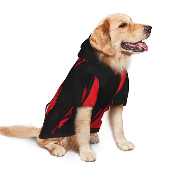 Red Black Abstract Dog Hoodie Colorful Pullover Sweatshirts Large