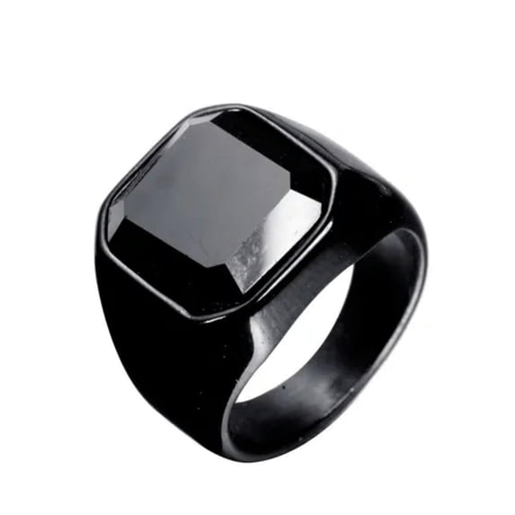Red Black Agate Gold Silver Band Stainless Steel Men's Engagement Ring Size 7-13