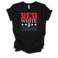 thumbnail image 1 of Red Black And Blessed American Christian Verse Fourth Of July Event Red White And Blue Ladies Graphic T-Shirt-Black-xxl, 1 of 1