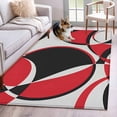 thumbnail image 1 of Red Black Area Rugs 3x5 ft Abstract Grey Black Red Round Grey Texture Washable Rug Non Slip Indoor Carpet Absorbent Floor Mat for Living Room Bedroom Dining Room, 1 of 9