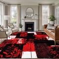 thumbnail image 1 of Red Black Area Rugs 5'x8', Washable Small Throw Rugs for Classroom Bedroom, Modern Abstract Art Botanical Indoor Outdoor Rug Non-Slip Low Pile Carpet Runner Reversible Floor Mats, 1 of 8