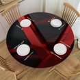 thumbnail image 1 of Red Black Ball Round Tablecloth with , Cracked Wall Fitted Table Cloth Washable Table Cover, 1 of 8