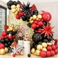 thumbnail image 1 of Red Black Balloon Arch Kit,Balloon Garland with Black Red Star Foil Balloons Metallic Gold Balloons for Birthday Baby Shower Wedding Engagement Anniversary Party Decorations, 1 of 13