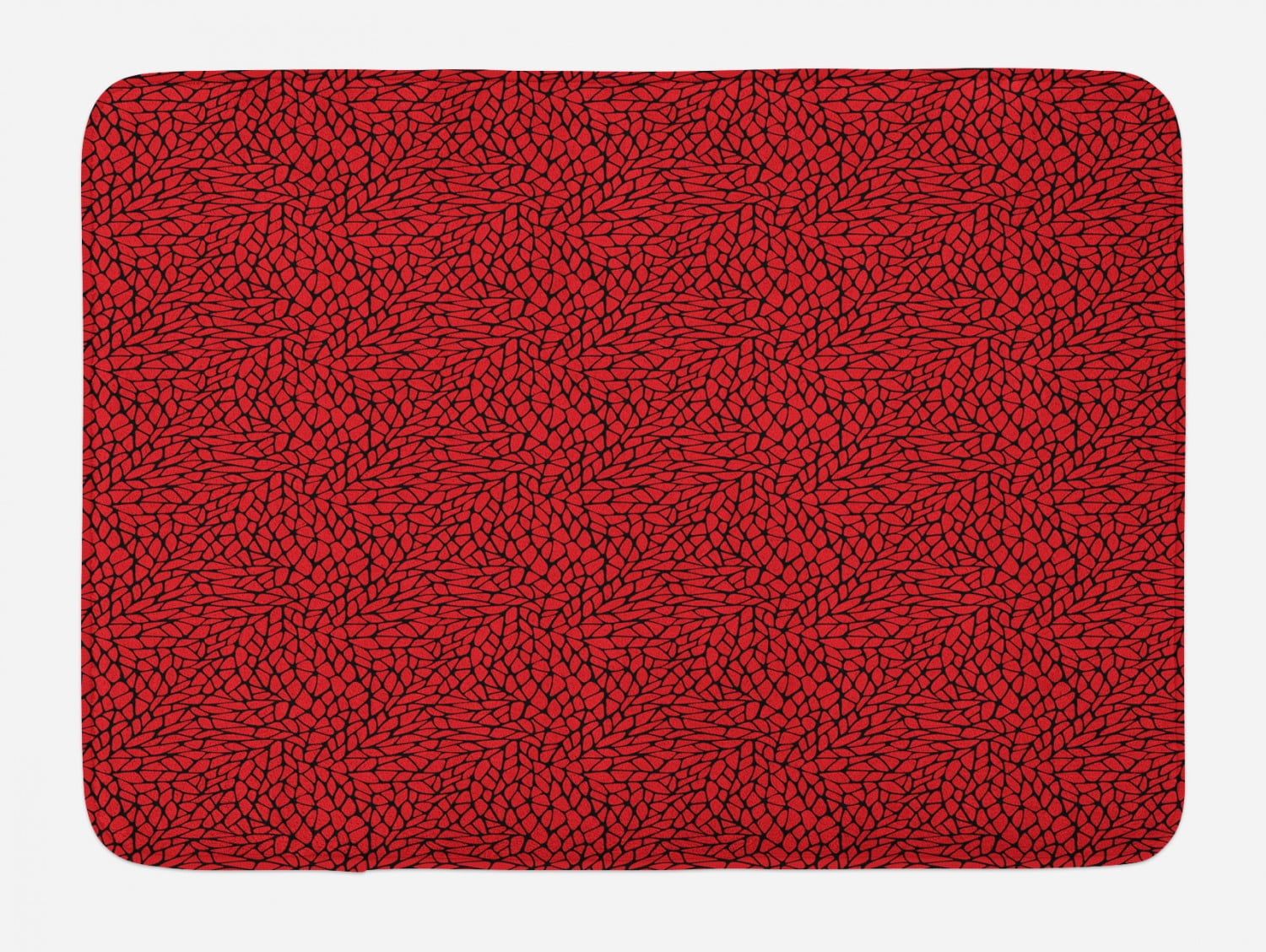 Red and Black Bath Mat, Abstract Pattern in Vibrant Color with ...