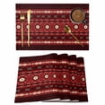 thumbnail image 1 of Red Black Boho Placemats Set of 6 Vintage Ethnic Tribe Abstract Art Retro Place Mats Indoor Wipeable Table Mats Washable Cloth Dining Table Placemats for Kitchen Holiday Party Home Decor 13x19 Inch, 1 of 9