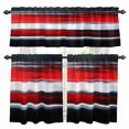 thumbnail image 1 of Red Black Brush Kitchen Curtains Valances and Tiers Set of 3 Modern Art Classic Tier Curtains and Valance with Rod Pocket for Small Windows, 27.5"x24", 1 of 9