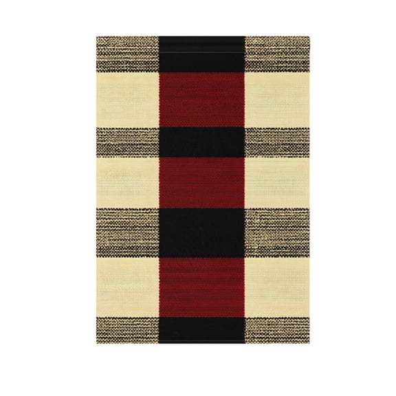 Red - Black Buffalo Check Garden Flag Double Sided 12 x 18/28 x 40 Inch Yard Flag Home Outdoor Yard Patio Lawn Decor