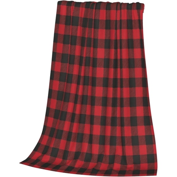 Red Black Buffalo Check Plaid Throw Blanket Lightweight Fleece Flannel Blanket 40"X30" Super Cozy Soft All Seasons Blanket for Women Men Gifts Bed Couch Home Decor