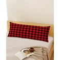 thumbnail image 1 of Red Black Buffalo Plaid Body Pillow Covers, Black Red Checkered Soft Breathable Throw Pillow Cases with Invisible Zipper, Decorative Pillowcase Pillows Protectors for Sofa Bed Couchair 20"x54", 1 of 9