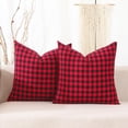 thumbnail image 1 of Red and Black Buffalo Plaid Christmas Throw Pillow Covers 18x18 Set of 2, 18 x 18 Modern Farmhouse Decor Red Couch Pillows, Red Black Winter Outdoor Plaid Pillows (No Pillow Inserts), 1 of 3