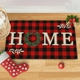 thumbnail image 1 of Taicans Red and Black Buffalo Plaid Christmas Welcome Door Mats - Vintage Rustic Holiday Decor 19.7x31.5in,Double-Layer Non-Slip Doormat for Indoor/Outdoor Entrance,Merry Christmas Floor Mat, 1 of 7