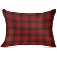 thumbnail image 1 of Red & Black Buffalo Plaid Plush Pillowcase, Luxury Soft King Pillow Case for Hair and Skin, Standard Size Pillow Covers with Zipper Closure, 20x26in #948 Home Decor Gifts, 1 of 7