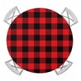 thumbnail image 1 of Red Black Buffalo Plaid Round Tablecloth for 36-44 Inch Tables, Fitted Table Cover with Elastic Edge, Black Red Checkered Waterproof Outdoor Table Cloth Protector for Patio Garden Dinner Picnic, 1 of 9