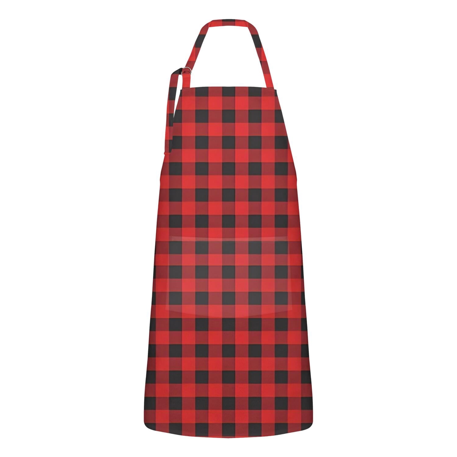 Red Black Checkerboard Checkered Pattern Apron-Garden Aprons for Women ...