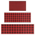 thumbnail image 1 of Red Black Checkerboard Checkered Pattern Kitchen Rugs Sets Of 3,Kitchen Runner Rugs Non Skid Washable,Decorative Kitchen Floor Mats for Kitchen,Sink,Laundry,17"x30"+ 17"x47" + 17"x59", 1 of 6