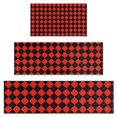 thumbnail image 1 of Red Black Checkerboard Checkered Pattern Kitchen Rugs Sets Of 3,Kitchen Runner Rugs Non Skid Washable,Decorative Kitchen Floor Mats for Kitchen,Sink,Laundry,17"x30"+ 17"x47" + 17"x59", 1 of 6