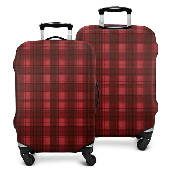 Red Black Checkerboard Checkered Pattern Luggage Cover Fashion Suitcase Cover Baggage Covers Fit 25-28 Inch Luggage (Go Travel)