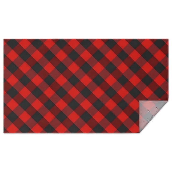 Red Black Checkerboard Checkered Pattern Rectangle Tablecloth 60"x102",Waterproof Polyester Rectangle Table Cloth, Wipeable Spillproof Polyester Tablecloth for Dining, Camping, Indoor and Outdoor