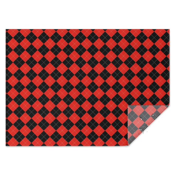 Red Black Checkerboard Checkered Pattern Rectangle Tablecloth 60"x84",Waterproof Polyester Rectangle Table Cloth, Wipeable Spillproof Polyester Tablecloth for Dining, Camping, Indoor and Outdoor