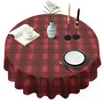 thumbnail image 1 of Red Black Checkerboard Checkered Pattern Round Tablecloth 60"x60",Wrinkle Wipeable Table Cloth for Kitchen Dining Room Picnic Patio Party, 1 of 6
