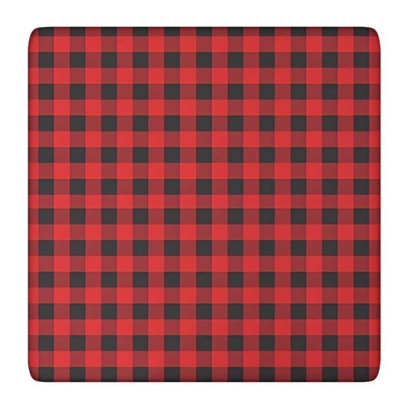 Red Black Checkerboard Checkered Pattern Square Fitted Tablecloth with Elastic Edge,Square Table Cover,Washable Elastic Table Cover for Home Kitchen Party Decor 36"x36"