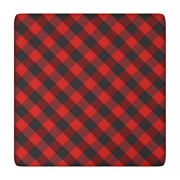 Red Black Checkerboard Checkered Pattern Square Fitted Tablecloth with Elastic Edge,Square Table Cover,Washable Elastic Table Cover for Home Kitchen Party Decor 34"x34"