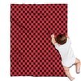 thumbnail image 1 of Red and Black Checkerboard Pattern Blanket,Comfortable Soft Flannel Throw Blanket,All Season,Warm Lightweight Blankets for Sofa Bed Couch Living Room Chair,30"x40", 1 of 4