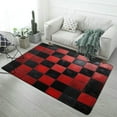 thumbnail image 1 of Red Black Checkerboard Pattern Carpet Style Living Room Bedroom Soft Comfy Rug Modern 3d Entry Door Mats Household 23.6"x35", 1 of 7