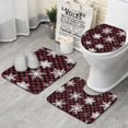 thumbnail image 1 of Red and Black Checkered Christmas Snowflake Pattern Bathroom Rugs Sets 3 Piece,Toilet Cover Set,Absorbent Non Slip Bathroom Mats Sets with U-Shaped Contour Rug Toilet Rug Set, 1 of 5