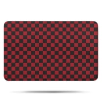 Red Black Checkered Pattern Bathroom Rugs Mat,Non Slip Microfiber Bathroom Rug,Rubber Backing,Soft Bathroom Mats for Bathroom Floor,Tub and Shower,17x27in(43x68cm)