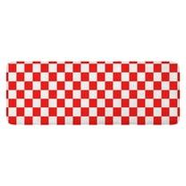 Red and Black Checkered Pattern Kitchen Rug Mat,Kitchen Runner Rugs Non Skid Washable,Decorative Kitchen Floor Mats for Kitchen,Sink,Laundry,17"x47.2"