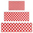 thumbnail image 1 of Red and Black Checkered Pattern Kitchen Rugs Sets Of 3,Kitchen Runner Rugs Non Skid Washable,Decorative Kitchen Floor Mats for Kitchen,Sink,Laundry,17"x30"+ 17"x47" + 17"x59", 1 of 6