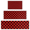 thumbnail image 1 of Red and Black Checkered Pattern Kitchen Rugs Sets Of 3,Kitchen Runner Rugs Non Skid Washable,Decorative Kitchen Floor Mats for Kitchen,Sink,Laundry,17"x30"+ 17"x47" + 17"x59", 1 of 6