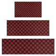 thumbnail image 1 of Red Black Checkered Pattern Kitchen Rugs Sets Of 3,Kitchen Runner Rugs Non Skid Washable,Decorative Kitchen Floor Mats for Kitchen,Sink,Laundry,17"x30"+ 17"x47" + 17"x59", 1 of 6