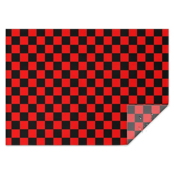 Red and Black Checkered Pattern Rectangle Tablecloth 60"x84",Waterproof Polyester Rectangle Table Cloth, Wipeable Spillproof Polyester Tablecloth for Dining, Camping, Indoor and Outdoor