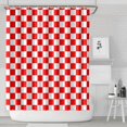 thumbnail image 1 of Red and Black Checkered Pattern Shower Curtain 84"x72" ,Bathroom Decorative Shower Curtains Set with 12 Hooks,Modern Waterproof Washable Shower Curtain, 1 of 6